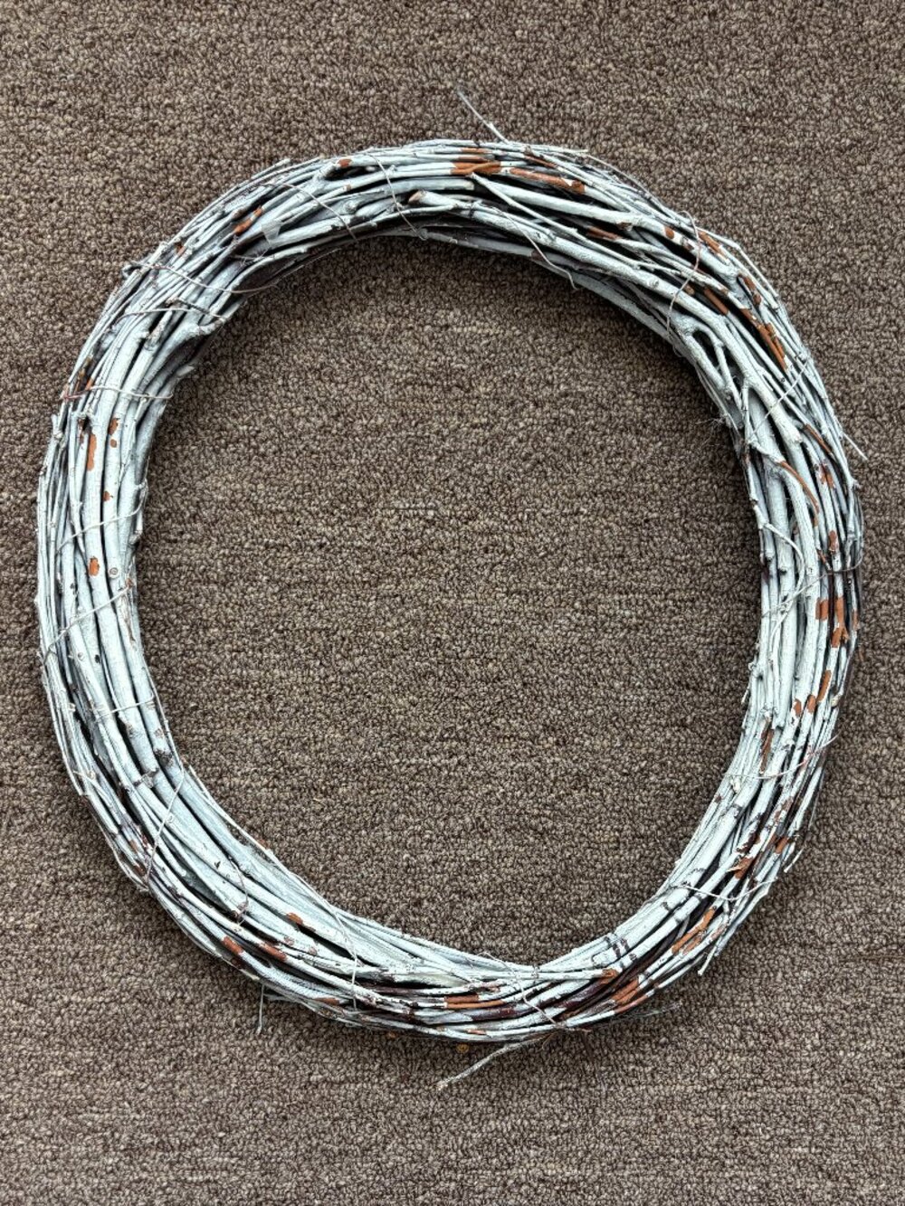 Rustic white twig wreath 14 inch natural wood door decor floral base